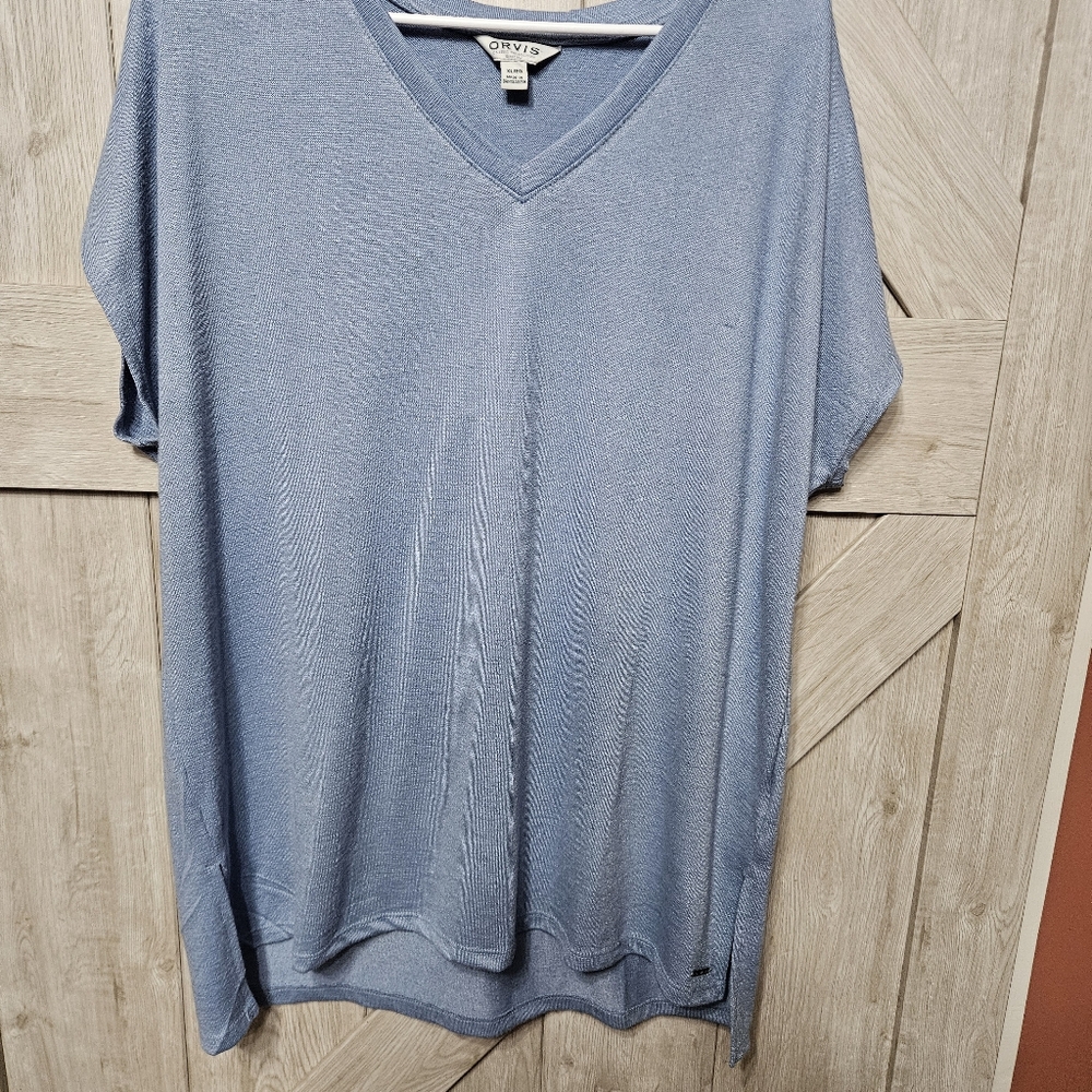 Orvis Light Blue V-Neck Sweater